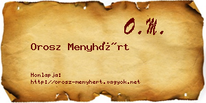 Orosz Menyhért névjegykártya